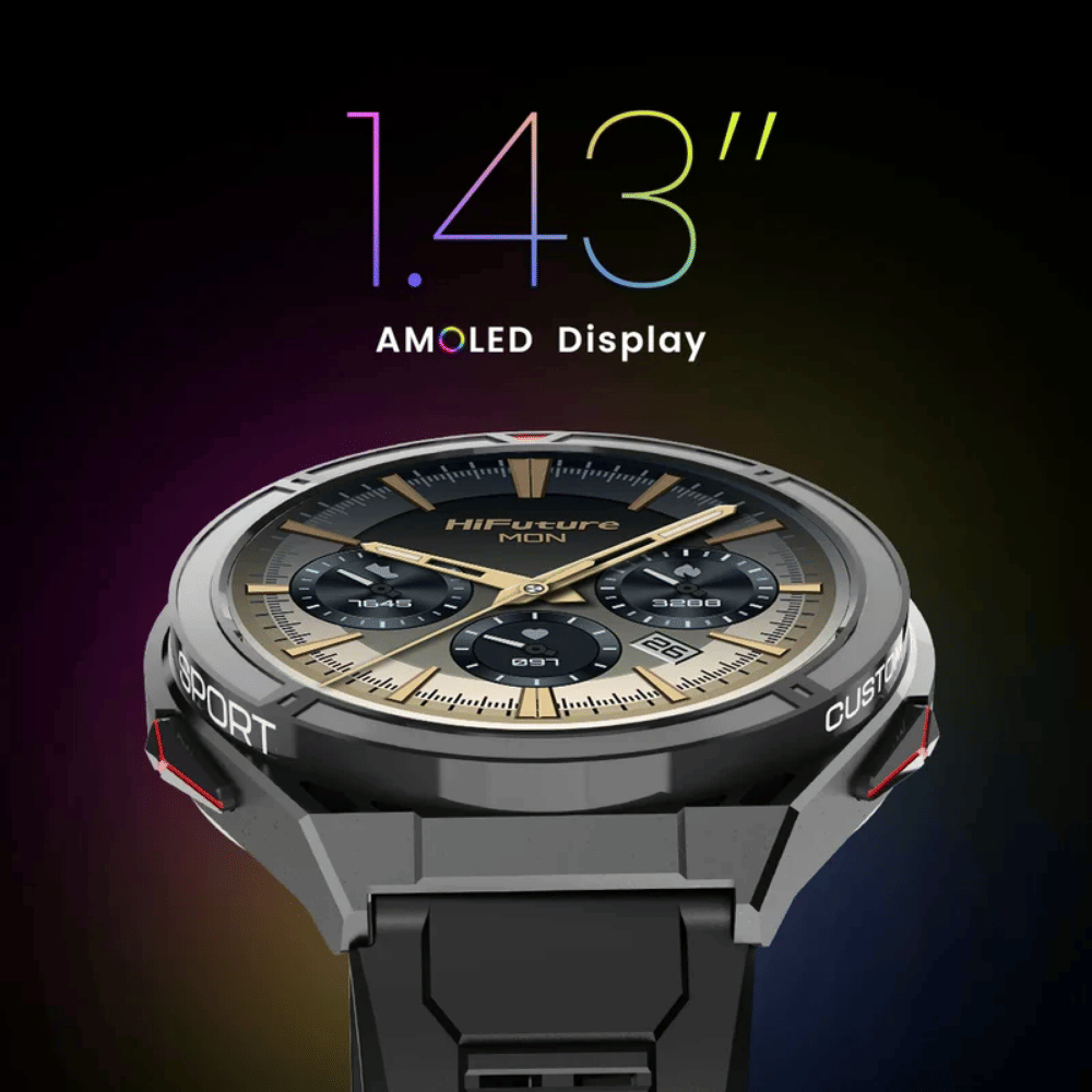 สมาร์ทวอทช์ HIFUTURE ACTIVE มีฟีเจอร์ AI, GPS หน้าจอ AMOLED 1.43 นิ้ว สีเงิน